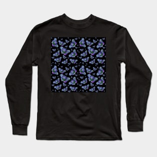 Glowy Blue Moths - Icy Blue Palette Long Sleeve T-Shirt